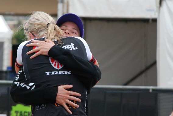 XC National Champs and Target Trek teammates, Rebecca Henderson and Peta Mullens, share the emotion that comes from an exciting day's riding.