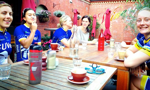 Chatter over post-ride coffee counteracts the slightly sleepy early morning starts.