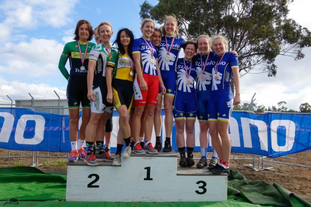 The Elite Women's pode.